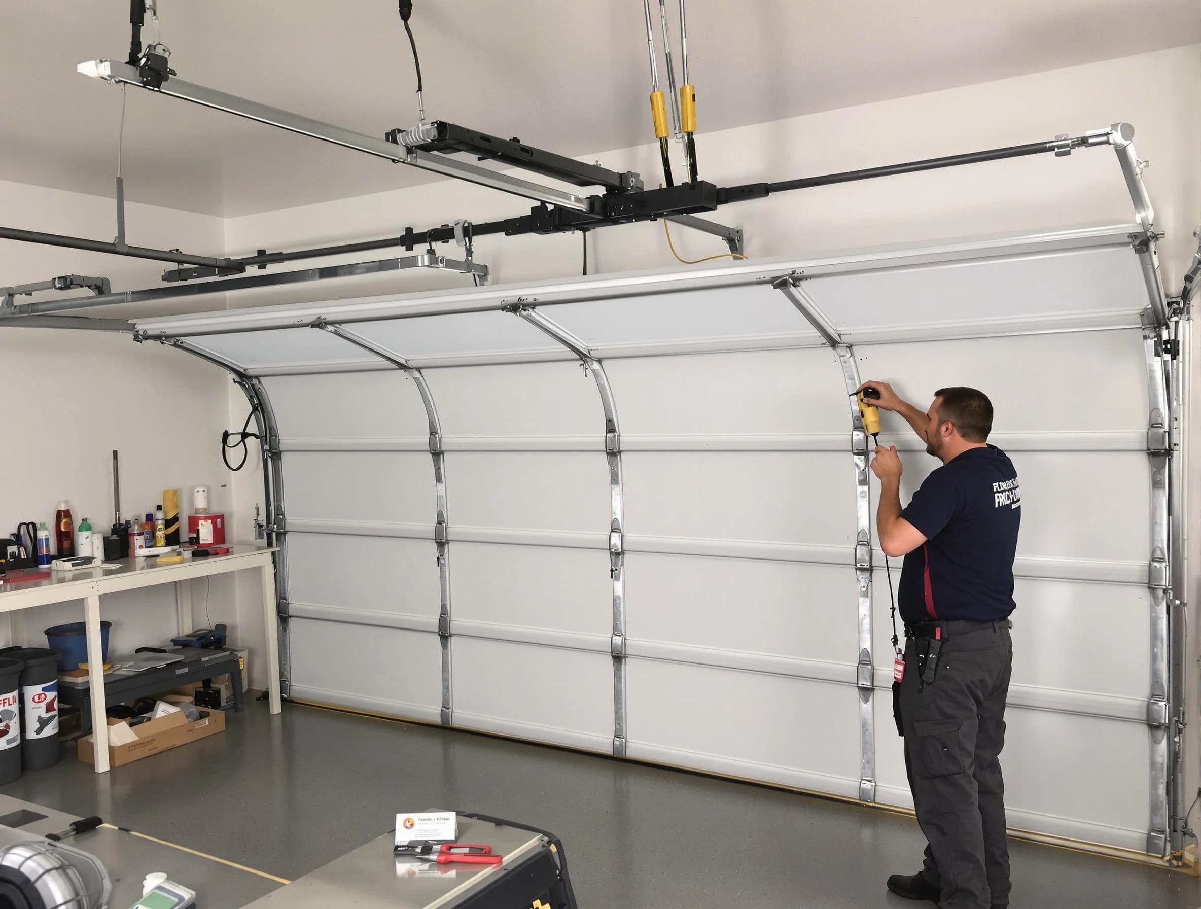 Dove Valley Garage Door Repair certified technician performing overhead door system repair in Dove Valley