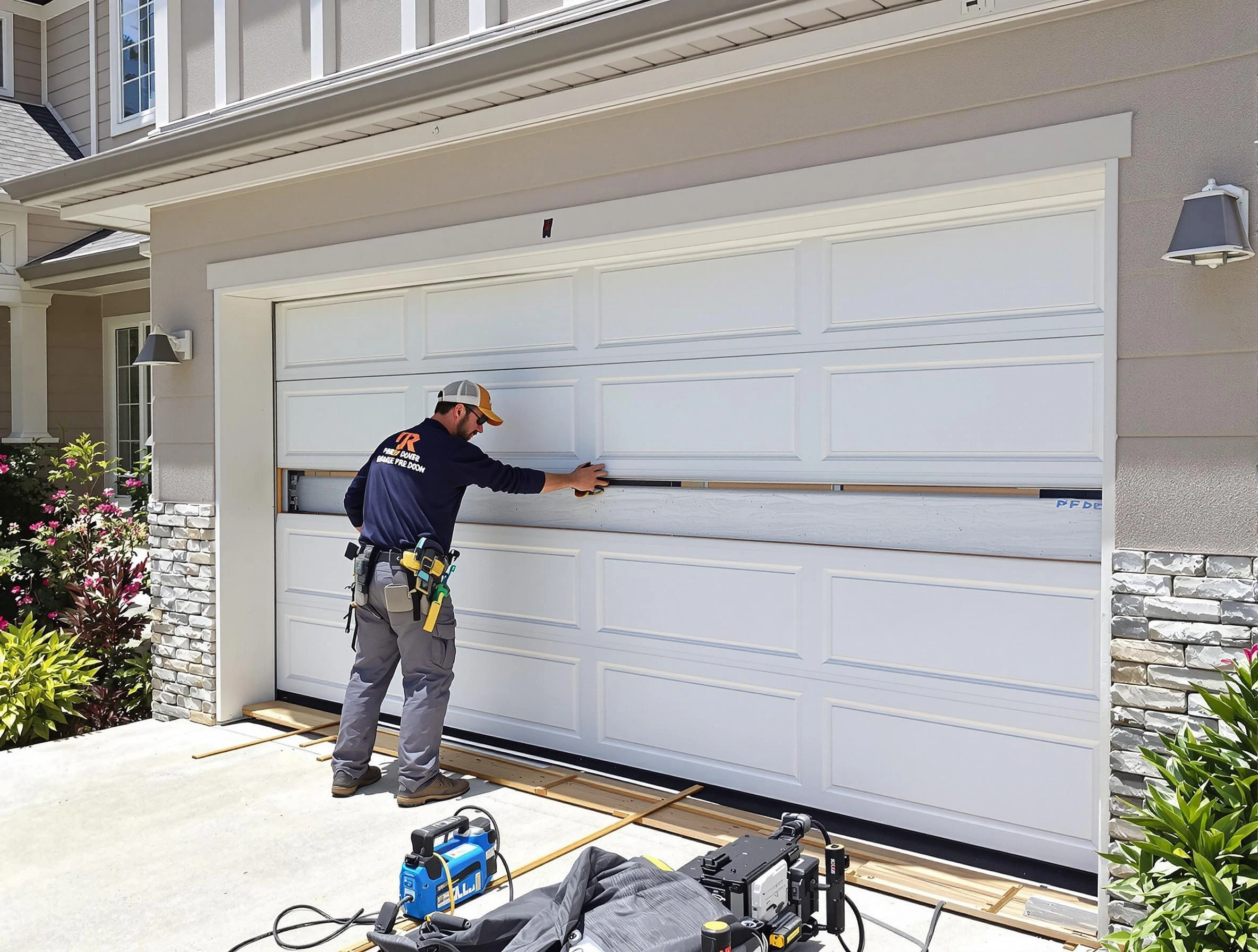 Dove Valley Garage Door Repair team performing complete garage door replacement at Dove Valley residence